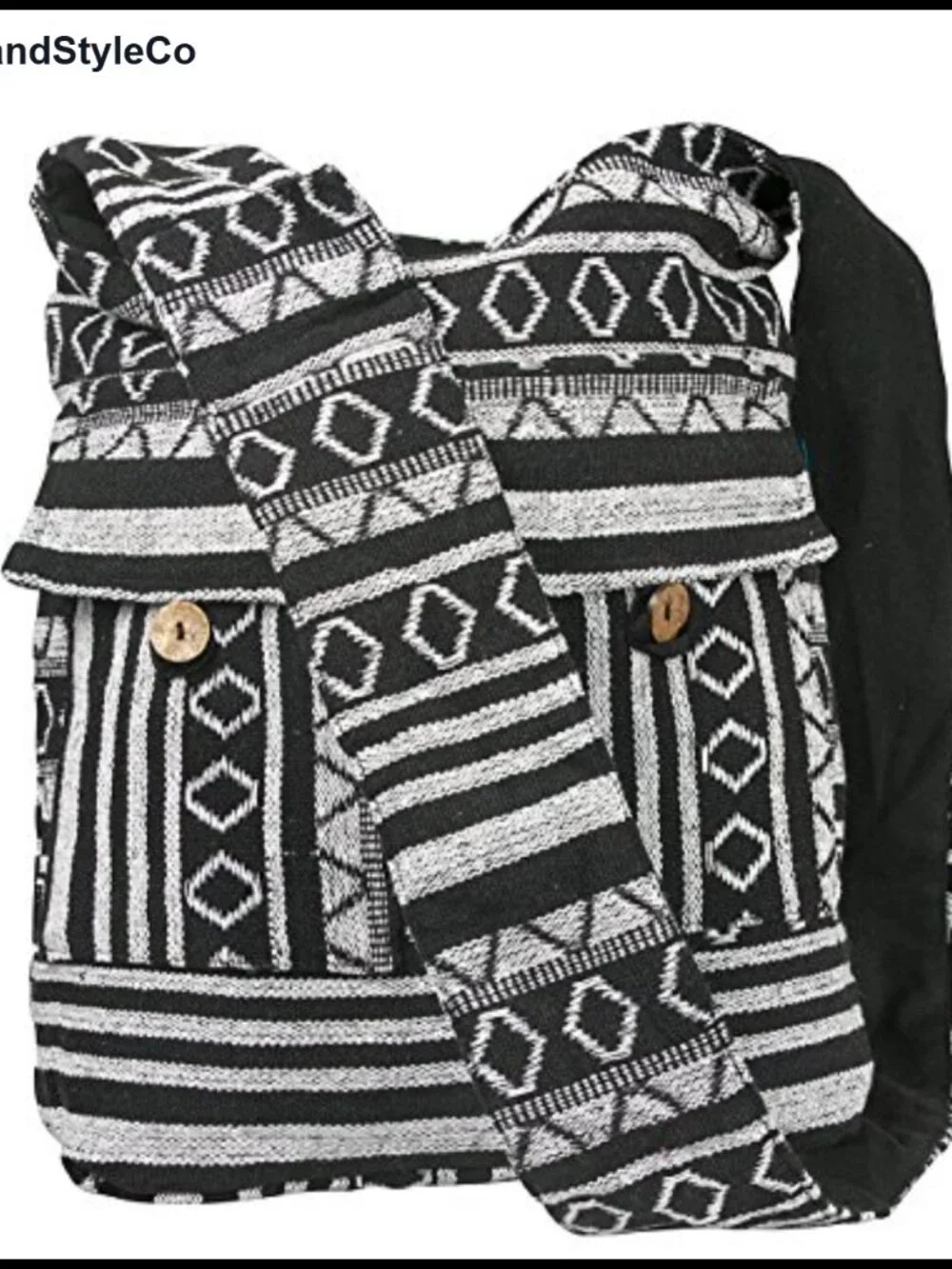 Woven Cotton Boho Crossbody Hobo Bag with Zipper - Roomy Casual Shoulder Bag